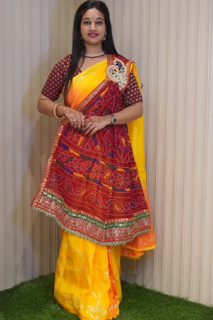 NS Traditional Handwork Chunri Georgette Broach Odhna