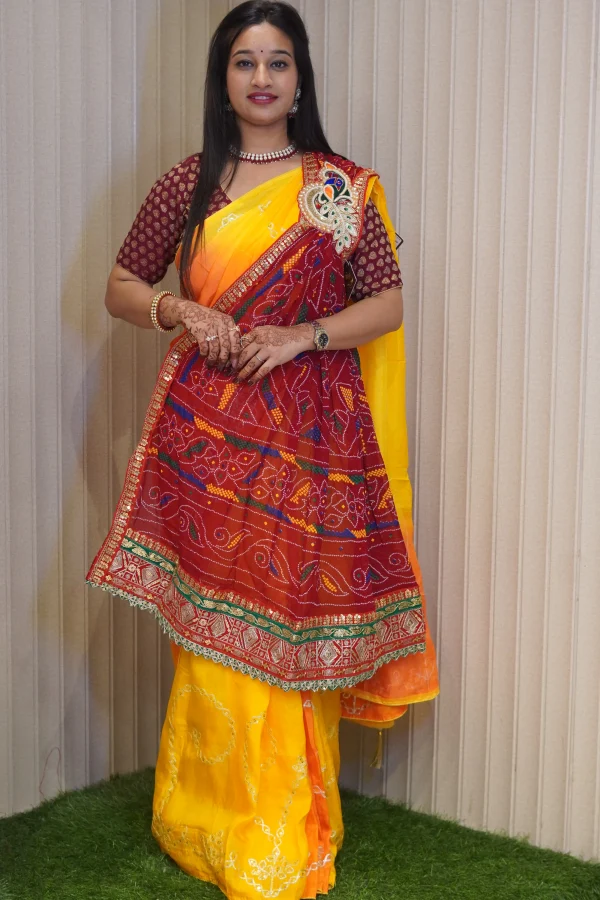 NS Traditional Handwork Chunri Georgette Broach Odhna