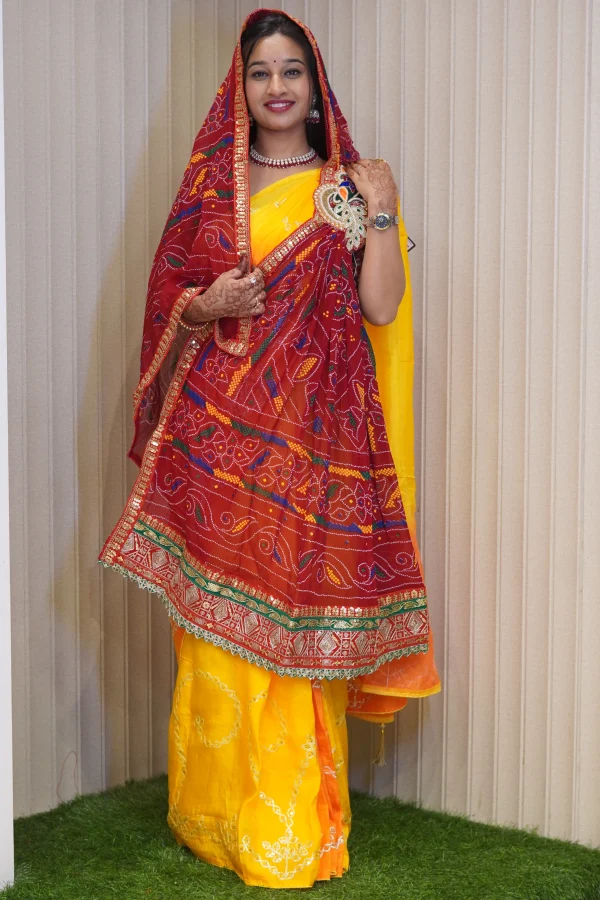 NS Traditional Handwork Chunri Georgette Broach Odhna