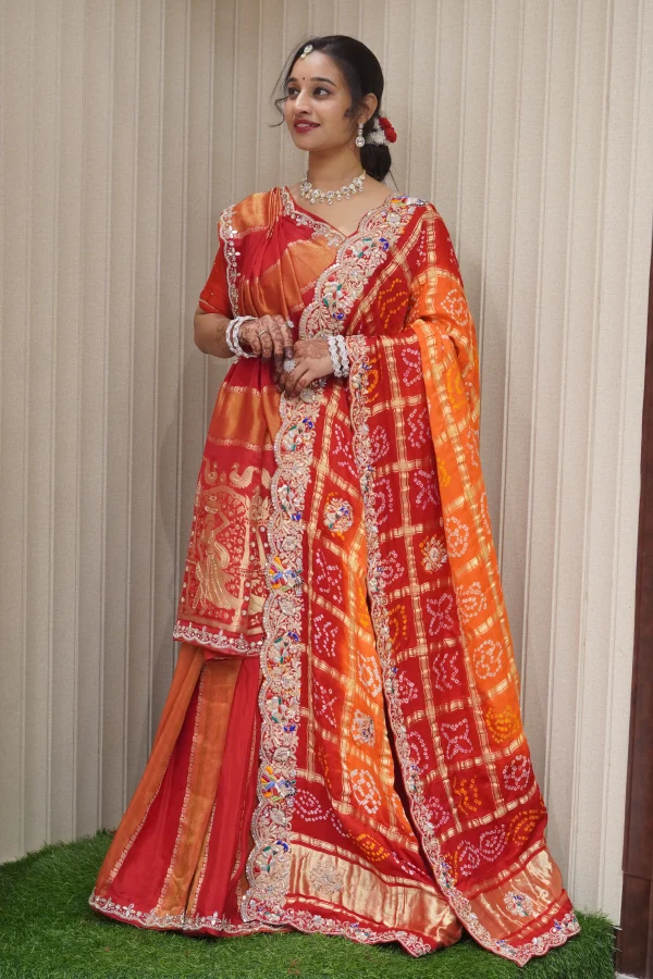 NS Handwork Pila Gaji Silk Traditional Dupatta