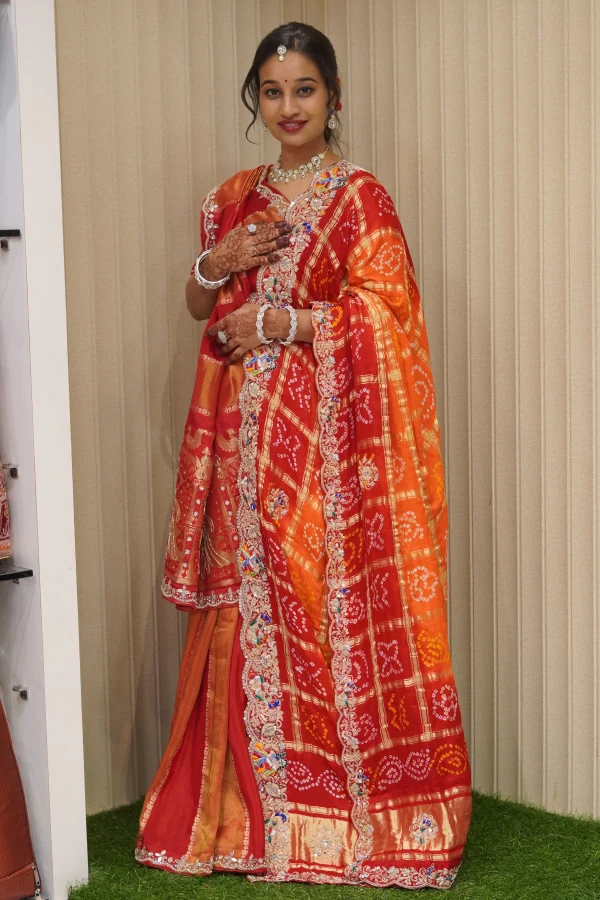 NS Handwork Pila Gaji Silk Traditional Dupatta