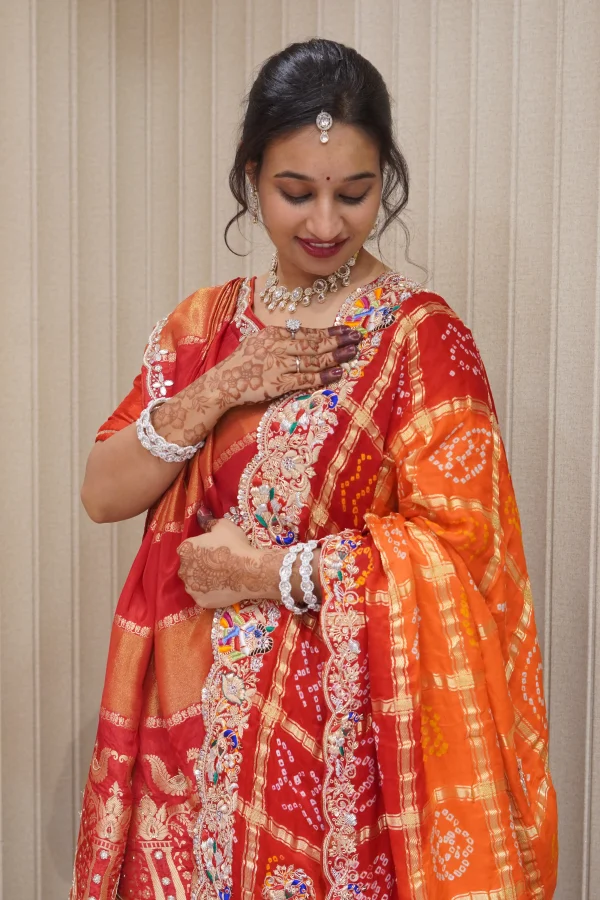 NS Handwork Pila Gaji Silk Traditional Dupatta