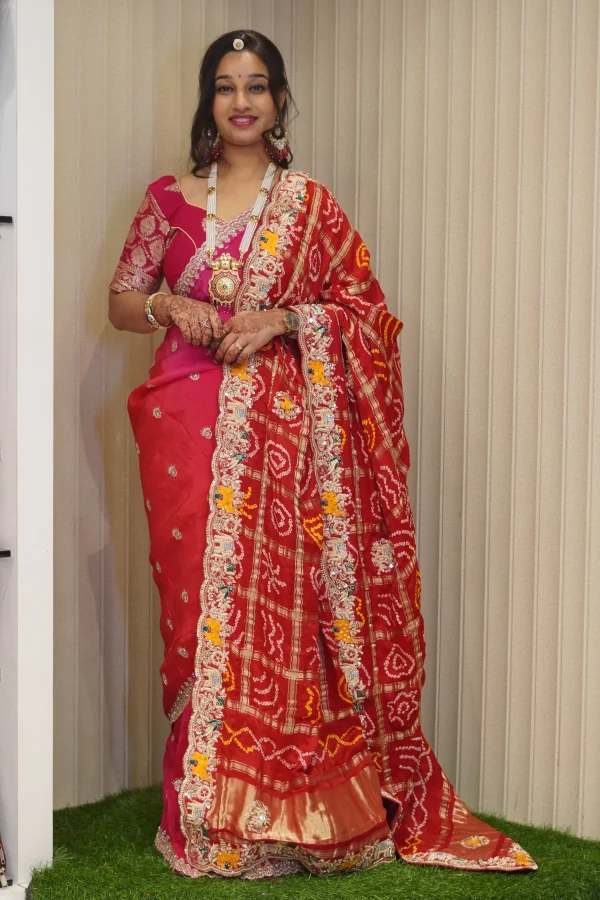 ns-b6-3 NS Handwork Chunri Gaji Silk Traditional Dupatta