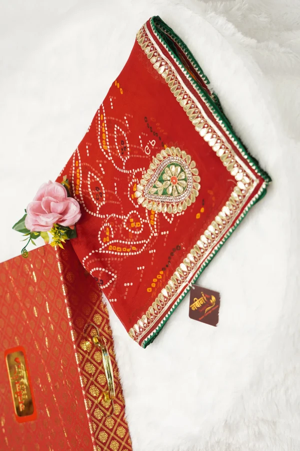 NS Gota Patti Pila Georgette Traditional Dupatta