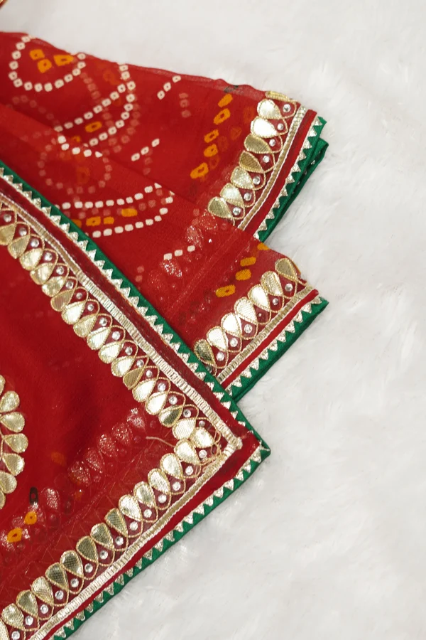 NS Gota Patti Pila Georgette Traditional Dupatta