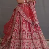NS Royal Red Bridal Embroidered Lehenga Set