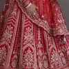 NS Royal Red Bridal Embroidered Lehenga Set