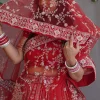 NS Royal Red Bridal Embroidered Lehenga Set