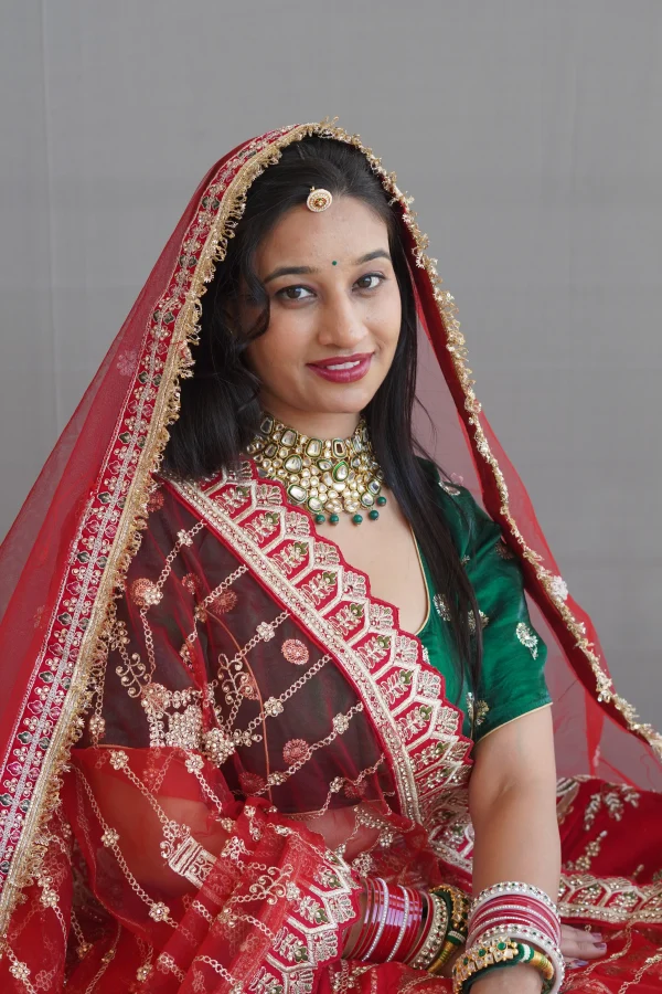 ns-l2-4 NS Designer Red Bridal Zari Embroidered Lehenga