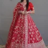 NS Royal Red Heavy Embroidered Bridal Lehenga