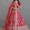 NS Royal Red Heavy Embroidered Bridal Lehenga
