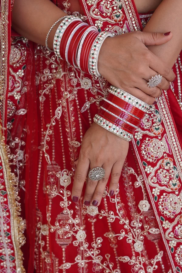 NS Royal Red Heavy Embroidered Bridal Lehenga