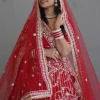 NS Royal Red Heavy Embroidered Bridal Lehenga