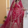 NS Rani Deep RedBridal Heavy Zari Lehenga