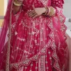 NS Rani Deep RedBridal Heavy Zari Lehenga