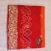 NS Rajasthani Handwork 2 Path Zardozi Work Pila (Red + Orange)