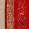 NS Rajasthani Handwork 2 Path Zardozi Work Pila (Red + Orange)