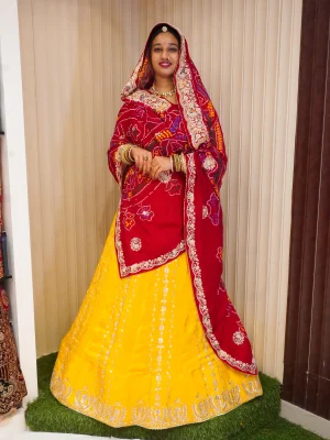 NS Rajasthani Chunri with Zardozi Hand Embroidery