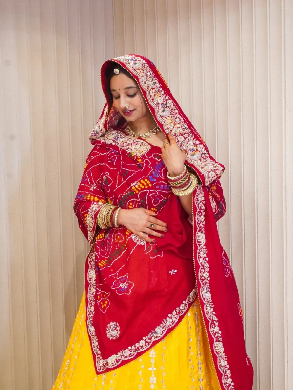 NS Rajasthani Chunri with Zardozi Hand Embroidery