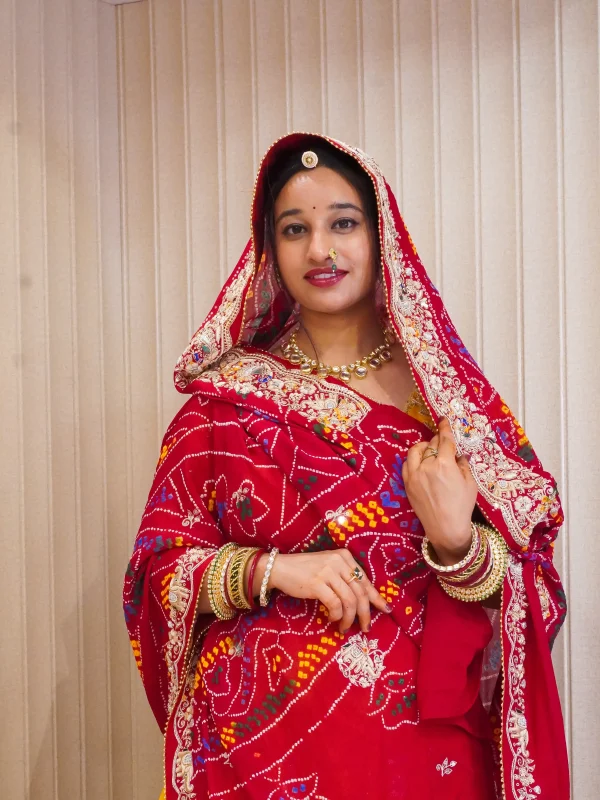 NS Rajasthani Chunri with Zardozi Hand Embroidery