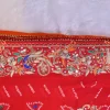 NS Traditional  Rajasthani Handwork Zardozi Work Pila (Red + Orange)