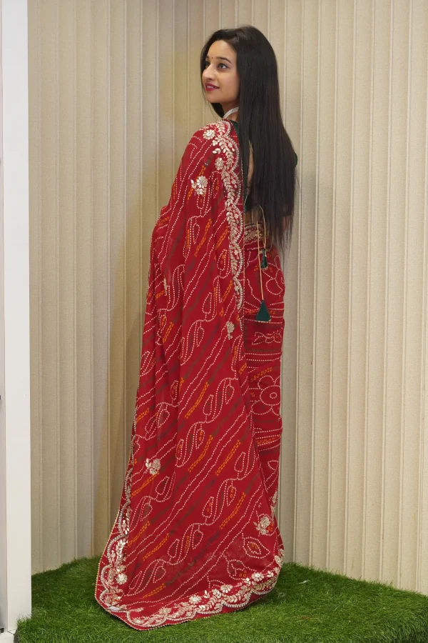 NS Zardozi Work Pure Georgette Festive Wear Saree