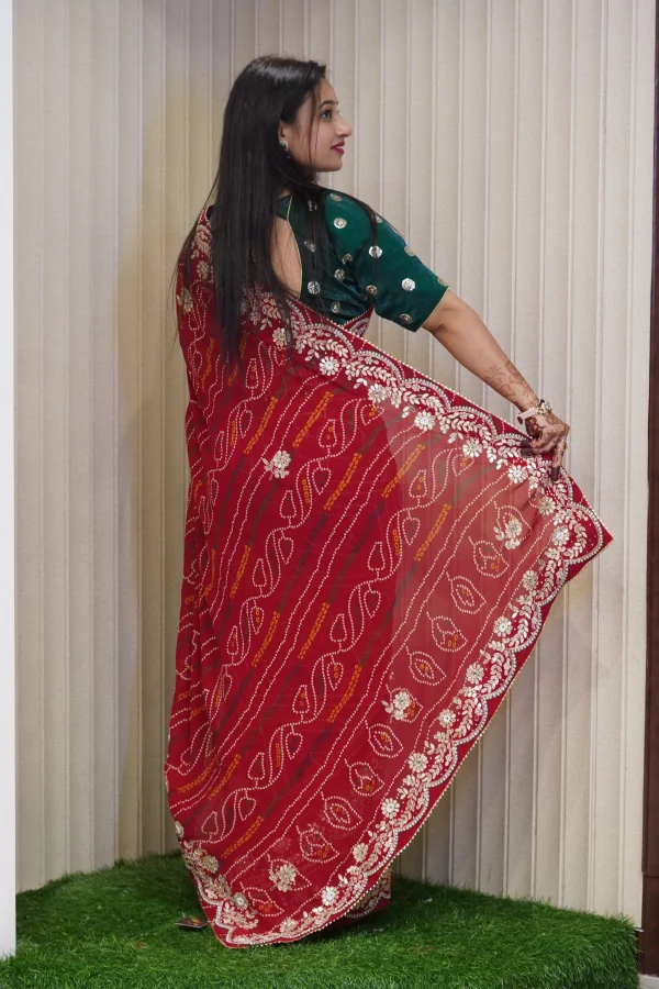 NS Zardozi Work Pure Georgette Festive Wear Saree