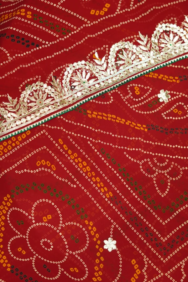 NS Traditional Gota Patti Pure Georgette Festive Wear Saree