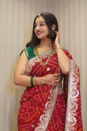 NS Traditional Gota Patti Pure Georgette Festive Wear Saree