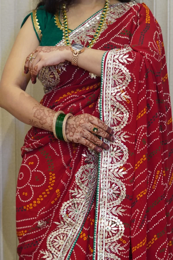 NS Traditional Gota Patti Pure Georgette Festive Wear Saree