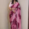 NS Tie Dye Handwork Ho Silk Festive Wear Saree