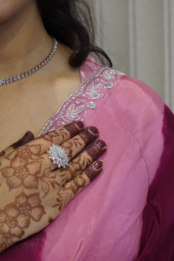 NS Tie Dye Handwork Ho Silk Festive Wear Saree