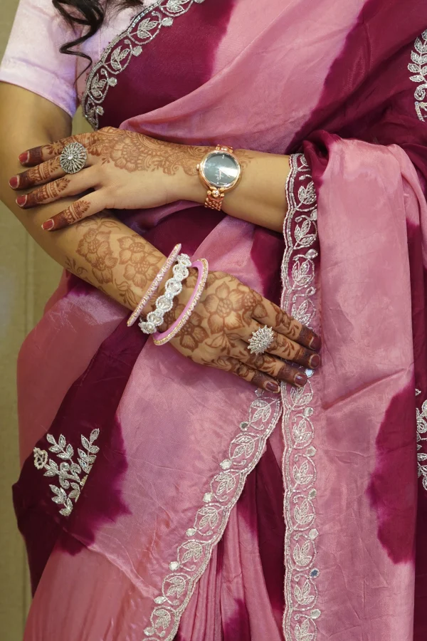 NS Tie Dye Handwork Ho Silk Festive Wear Saree