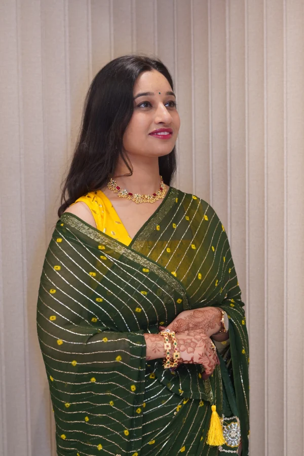 NS Satin Patta Handwork Georgette Festive Wear Saree