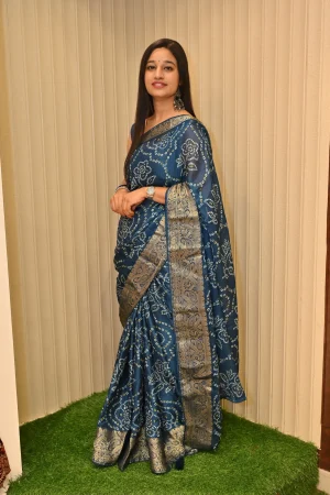 NS Zari Work Moss Jacquard Traditional Festive Wear Saree