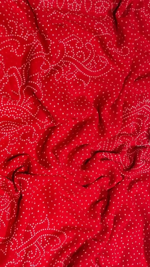 ns-s23-3 NS Traditional Bandhej Print Gota Patti Style Synthetic Saree