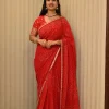 ns-s23-4 NS Traditional Bandhej Print Gota Patti Style Synthetic Saree