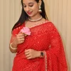 ns-s23-7 NS Traditional Bandhej Print Gota Patti Style Synthetic Saree
