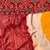 NS Multi Color Bandhej Print Saree with Gota Lace Border – Synthetic Fabric