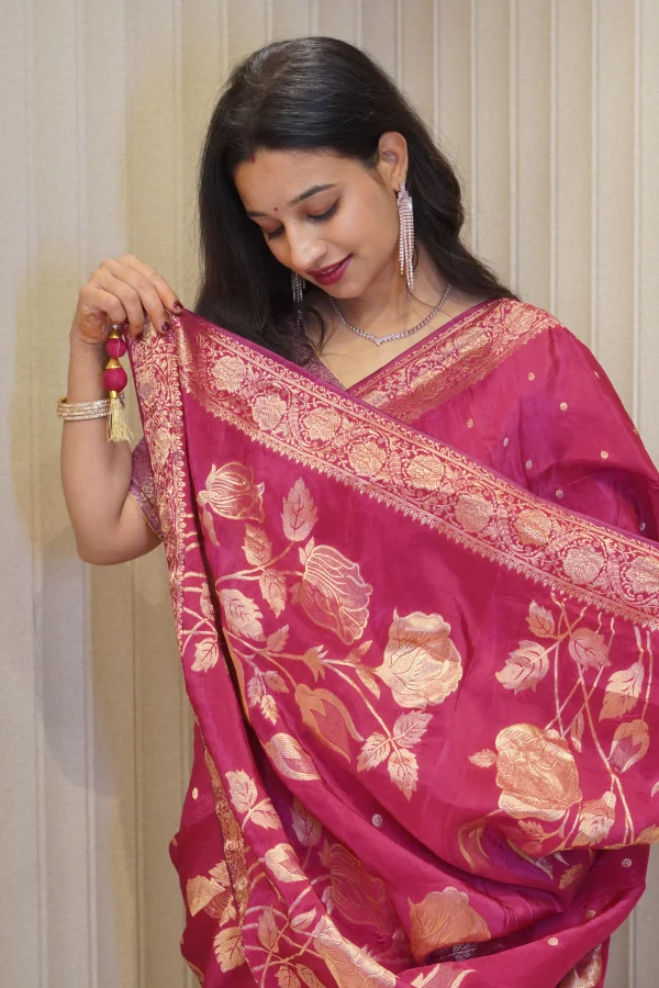 ns-s4-b-6 NS Banarasi Ho Silk Traditional Festive Wear Saree